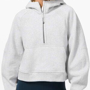 56. Lululemon Scuba Oversized 1/2 Zip Hoodie Heathered Core Ultra Light Grey